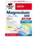 Produktbild: Doppelherz Magnesium 500 + B12 + D3 DIRECT mit DEPOT-Funktion - Magnesium als Beitrag für die normale Funktion der Muskeln und des Nervensystems - 20 Portionen Micro-Pellets