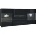 Produktbild: Vladon Sideboard, Schwarz Hochglanz, Holzwerkstoff, 166.5x75.5x35 cm, Wohnzimmer, Kommoden & Sideboards, Sideboards