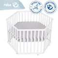 Produktbild: Roba Kids Laufgitter 6-eckig weiss inkl. Schutzeinlage Style Silbergrau TOP