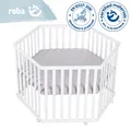 Produktbild: Roba Kids Laufgitter 6-eckig weiss inkl. Schutzeinlage Style Silbergrau