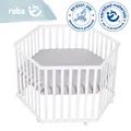 Produktbild: Roba Kids Laufgitter 6-eckig weiss inkl. Schutzeinlage Style Silbergrau NEU
