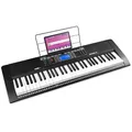 Produktbild: Max Rhapsody61 Keyboard Piano mit 61 Tasten - 600 Sounds & Rhythmen, LCD-Display, Lern-Funktion, Duo-Lautsprecher, MIDI, Kopfhöreranschluss – Perfektes E Piano Keyboard für Anfänger