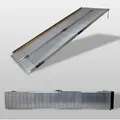 Produktbild: Baumarktplus - Trutzholm Rollstuhlrampe Klappbar 213 Cm 272 Kg Alu Grau Geriffelt Auffahrrampe Rollator Tragegriff