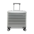 Produktbild: ALUMAXX 45192 Businesstrolley Gravity, Reisekoffer mit Overnight Fach, rausnehmbare Fächermappe und TSA Schloss, Aluminium Rollkoffer, Trolleykoffer mit 4 Rollen, Koffer ca. 44 x 42 x 22,5 cm, Silber