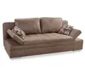 Produktbild: luma-home Schlafsofa 15116, mit Bettkasten B200/T100/H84 cm, Liegefläche 148x200 cm, Armlehnen verstellbar, Bettfunktion, attraktive Steppung, Mikrofaser Antikleder-Optik Braun
