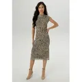 Produktbild: Midikleid ANISTON SELECTED, Damen, Gr. 44, N-Gr, schwarz, beige, camel, Mesh, Obermaterial: 95% Polyester, 5% Elasthan. Futter: 95% Viskose, 5% Elasthan, animal-print, bedruckt, gemustert, figurbetont ca. Mitte Wade, Kleider, In Mesh-Qualiät und im angesagten Leoprint - NEUE KOLLEKTION