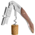 Produktbild: H&S Edelstahl Korkenzieher Wein - 3in1 Kellnermesser Profi - Weinmesser Korkenzieher Holz - Weinöffner mit Sommelier Messer - Weinöffner Kellnerbesteck Winzermesser Weinflaschenöffner