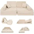 Produktbild: MeowBaby Kindersofa,, Beige, Textil, 160x48x80 cm, Kinder- & Jugendzimmer, Kindermöbel, Kindersitzmöbel & -tische, Kindersessel & -sofas