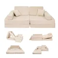 Produktbild: Angelove - Kindersofa mit Schlaffunktion | Spielsofa für Kinder ab 3 Jahren | Kinder Couch für Spiel & Entspannung | Cord Kindercouch | Beige