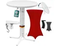 Produktbild: Casaria Stehtisch, Klappbar mit Husse Rot 70cm Hochtisch Rund Partytisch Outdoor