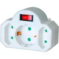 Produktbild: Brennenstuhl Steckdosenadapter weiß, mit Schalter, 1-fach Schuko, 2-fach Eurosteckdose bis 2000 Watt