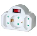 Produktbild: Brennenstuhl Adapterstecker Euro 2 + Schutzkontakt 1 mit Schalter Mehrfachsteckdose