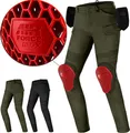 Produktbild: SHIMA Giro Motorrad Hose Damen mit Protektoren Airforce Knieprotektoren Motorradhose Kurzgrößen Hosen für Mann Protektorenhose Textilhose Urban Stretch Cargohose Lang (Frauen, Khaki, 28/32)