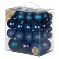 Produktbild: Inge-glas Weihnachtskugeln Kunststoff 4-8cm Mix 54er Set - bruchsichere Christbaumkugeln Weihnachtsbaumkugeln für Weihnachten - Christbaumschmuck & Weihnachtsbaumschmuck - Night Blue