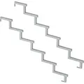 Produktbild: Vinuovo 2er Set Stahl Treppenwange 6 Stufen Option für Setzstufen 102cm