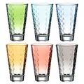 Produktbild: Leonardo Optic Trink-Gläser 6er Set, spülmaschinenfeste Longdrink-Gläser, bunte Trink-Becher aus Glas, farbiges Getränke-Set, 300 ml, 025907
