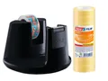 Produktbild: Tesa Tischabroller schwarz + 100 Rollen Tesafilm transp. 53827 57387 33mx15mm