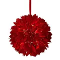 Produktbild: Online Fuchs Fensterdekoration moderner Blätterball mit LED-Lichterkette beleuchtet und Timerfunktion zum aufhängen - Herbst, Winter, Weihnachten Deko hängend (Rot)