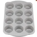 Produktbild: 12er große Muffinform Silikon für große Muffins je 7,5cm, 4cm hoch | an