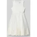 Produktbild: Happy Girls Kleid mit Stitchings und Schleifen-Applikation in Offwhite, Größe 122