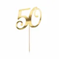 Produktbild: Tortendeko Geburtstag Goldhochzeit 50 gold 19cm Party Kuchen Cake Topper