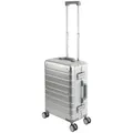 Produktbild: Travelhouse Oslo Aluminium Handgepäck Koffer 55 cm Silber – Kabinentrolley ohne Reißverschluss – TSA Schloss – Bordtrolley – 41,5 L - Rot/Türkis/Schwarz/Grau/Lila
