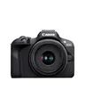 Produktbild: Canon EOS R100 (Gehäuse) mit RF-S 18–45mm & 55–210mm is STM – 24,1 MP APS-C Systemkamera – Dual Pixel CMOS AF, 4K-Video, 6,5 B/s, WLAN & Bluetooth - Perfekt, um kostbare Erinnerungen festzuhalten