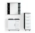 Produktbild: Vicco Badmöbel-Set Ilias, Weiß/Anthrazit, 3 Teile, mit Midischrank, (Badset, 3-St., 3er Set)