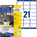 Produktbild: AVERY Zweckform 7160-10 Adressetiketten/Adressaufkleber (210 Etiketten mit ultragrip, 63,5x38,1mm auf A4, bedruckbar, selbstklebend, für Absenderetiketten, ideal fürs HomeOffice) 10 Blatt, weiß