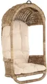Produktbild: Hängesessel/ Hängeschaukel aus Natur-Rattan  (Grau Natur, mit Polster Beige)