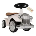 Produktbild: Lemodo Rutschauto weiß ab 1 Jahr für Kinder, Retro Rutschfahrzeug und Kinderfahrzeug aus Kunststoff mit sehr leisen Flüsterreifen, Hupe und Staufach unter dem Sitz, max. 25 kg Belastbarkeit