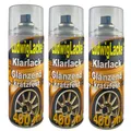 Produktbild: Klarlack 3 Spraydosen Glänzend je 400 ml Autolack