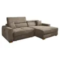 Produktbild: Ecksofa - Taupe - Cord - elektr. Sitztiefenverstellung - Taupe