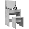 Produktbild: vidaXL Schminktisch mit Hocker Betongrau 60x40x113,5 cm