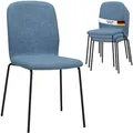 Produktbild: Esszimmerstühle 4er Set enna, blau - stapelbar, bequemer Polsterstuhl - Eleganter Küchenstuhl, Stuhl Esszimmer oder Esstisch Stuhl, Konferenzstuhl ,