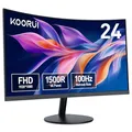 Produktbild: KOORUI Curved Monitor - 23.6 Zoll FHD Curved Computer Monitor, VA-Panel, 100Hz, Krümmung 1500R, Neigungsverstellung, Augenpflege, HDMI, VGA Gaming Monitor, Schwarz