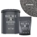 Produktbild: WO-WE Bodenfliese Steinteppich Set Marmorkies Bodenbeschichtung W730 2qm, Korngröße 1-4mm, Schwarz, Set, 25KG Marmorkies + 1,5KG 2k Bindemittel