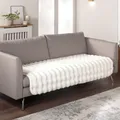 Produktbild: Delindo Lifestyle Sofaschoner Helsinki, kuscheliger Webpelz Sofa Überwürf, flauschig weicher 2 Sitzer, weiß, 90x160 cm