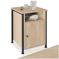 Produktbild: tectake® Nachttisch mit Ablage + Staufach, Nachtschrank, 40 x 42 x 60,5 cm, Beistelltisch, Deko Schlafzimmer, Deko Wohnzimmer Möbel, Blumenständer, Nischenschrank - Industrial Holz hell, Eiche Sonoma