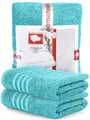 Produktbild: DecoHomeTextil Handtuch-Set 2 Badetücher 70 x 140 cm in Türkis aus 100% Baumwolle, hochwertig, kuschelweich und saugstark
