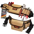 Produktbild: YPC ProBelt – Profi- Werkzeuggürtel mit großer Nageltasche, 7 Steckfächern und einer Hammerschlaufe, Werkzeugtasche leer, Werkzeug Gürteltasche, Handwerkergürtel