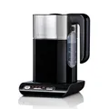 Produktbild: Bosch kabelloser Wasserkocher TWK8613P, Abschaltautomatik, Überhitzungsschutz, Temperaturwahl, Warmhaltefunktion, 1,5 L, 2400 W, schwarz