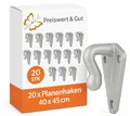 Produktbild: 20x Planenhaken für Anhänger – Zurrhaken 40x45cm Spannhaken Metall Netzhaken