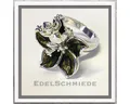 Produktbild: Edelschmiede925 Silberring Ring 925 Silber kl. Frosch auf grüner Blüte Größe 58