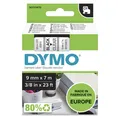 Produktbild: DYMO Original D1-Schriftband für LabelManager 9mm x 7m - Polyester, wieder ablösbar - schwarz auf transparent