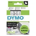 Produktbild: DYMO® Original D1-Schriftband für LabelManager™ 9mm x 7m - Polyester, wieder ablösbar - schwarz auf transparent S0720670