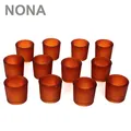 Produktbild: NoNa 12er Set 6 cm Teelichtglas Glas Orange Terrakotta Kerzenglas Windlicht Kerzengläser