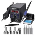 Produktbild: 750W Lötstation Set mit Heißluft, temperaturstabil, LED, 2-in-1, europäisch