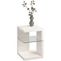 Produktbild: Xora Beistelltisch, Weiß, Glas, Holzwerkstoff, quadratisch, Bodenplatte, 40x60x40 cm, offenes Fach, Wohnzimmer, Wohnzimmertische, Beistelltische, Glas-Beistelltische