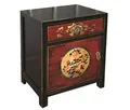 Produktbild: OPIUM OUTLET Nachtkästchen Nachttisch Nachtkommode Nachtschrank Nachtschränkchen Kommode chinesisch asiatisch orientalisch Vintage Shabby-chic antik (Design 9)